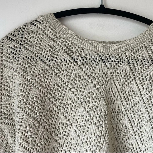 Vintage crochet knit short sleeve top / knitted tee - Picture 4 of 6